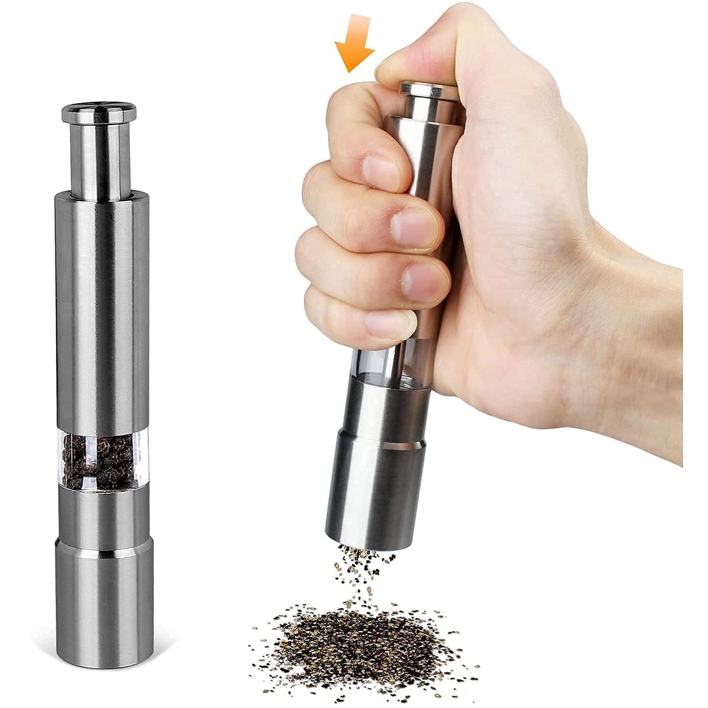 Stainless Steel Thumb Presser Salt And Pepper Grinder (1 Pc) - Happy Price - Image 6