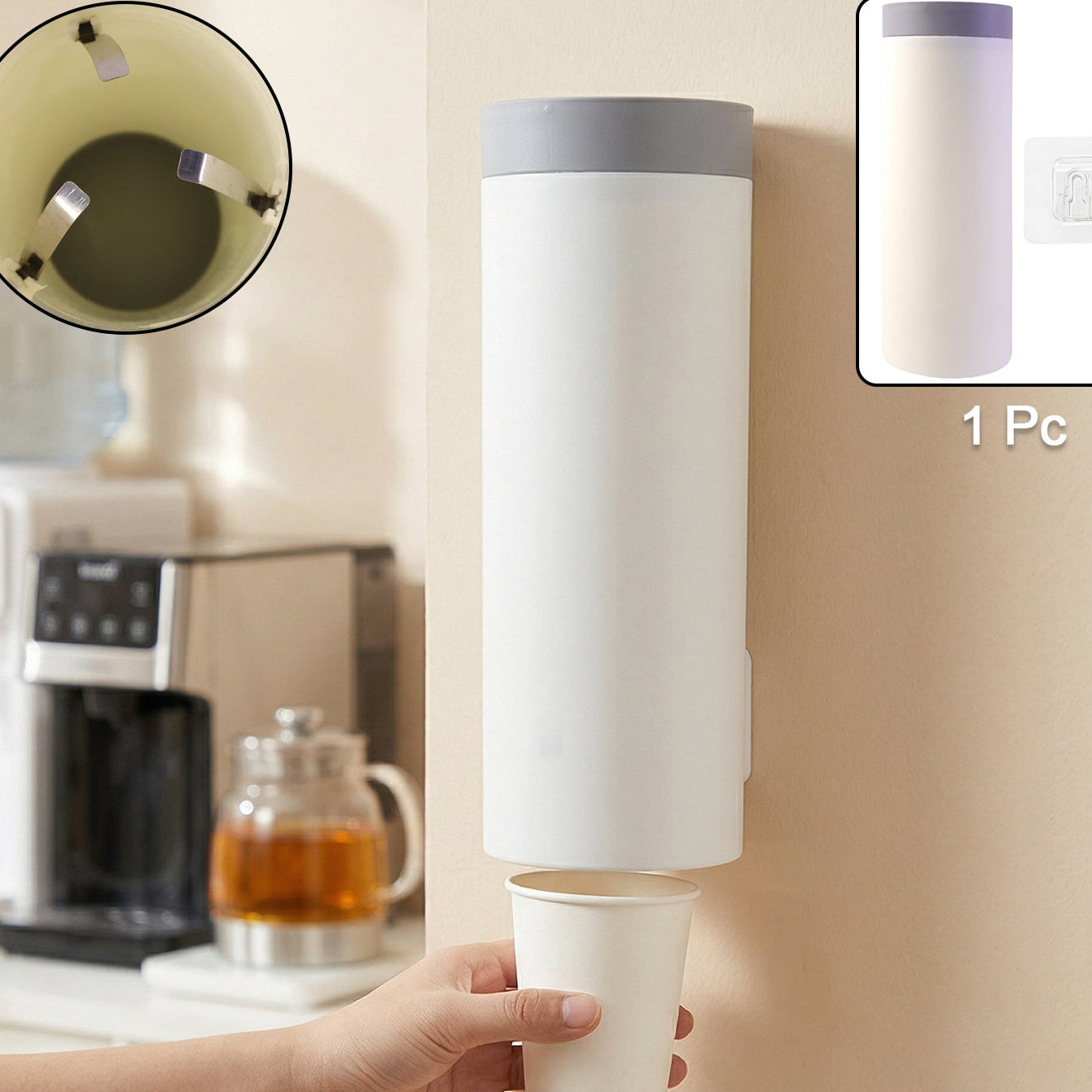 Wall Mounted Disposable Paper Cup Holder Storage Dispenser Box