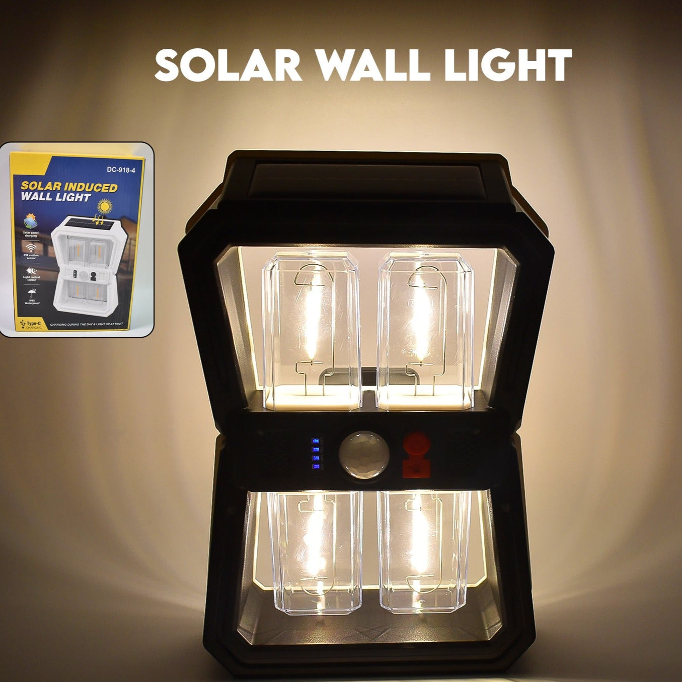 Solar Wall Lantern Light With 3 Modes  Motion Sensor (1 Pc) - Happy Price - Image 1