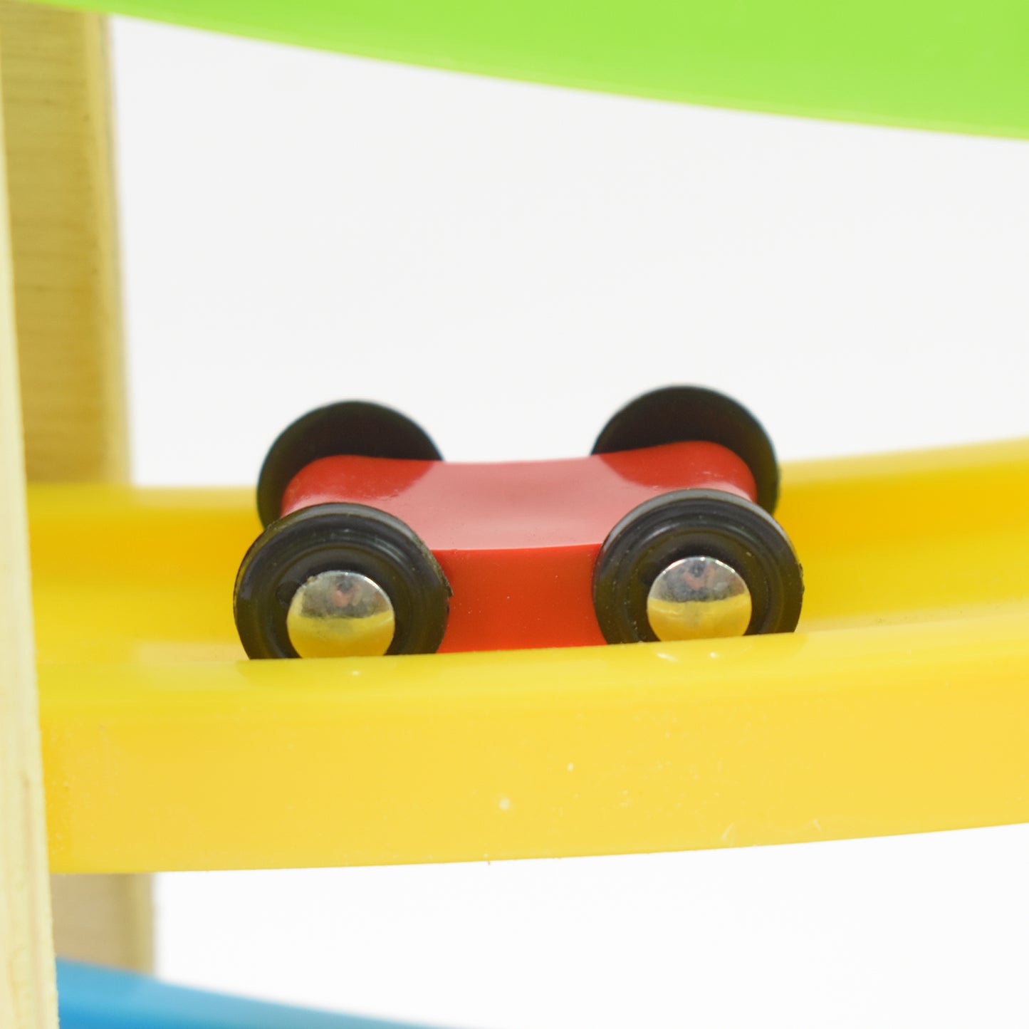 Car Racer Track Play Set Wooden Click Clack Toys With 4 Mini Racers (1 Set) - Happy Price - Image 4