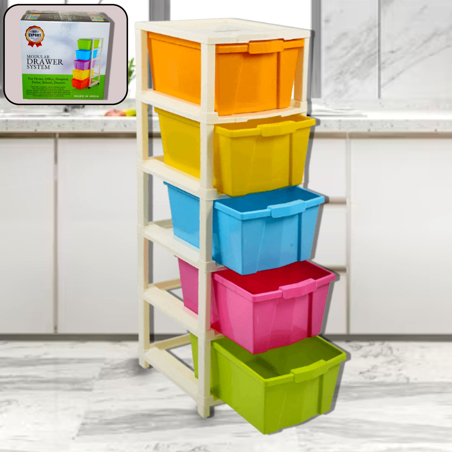 Multipurpose Modular Drawer Organizer Storage Box - 5 Layers - Happy Price - Image 3