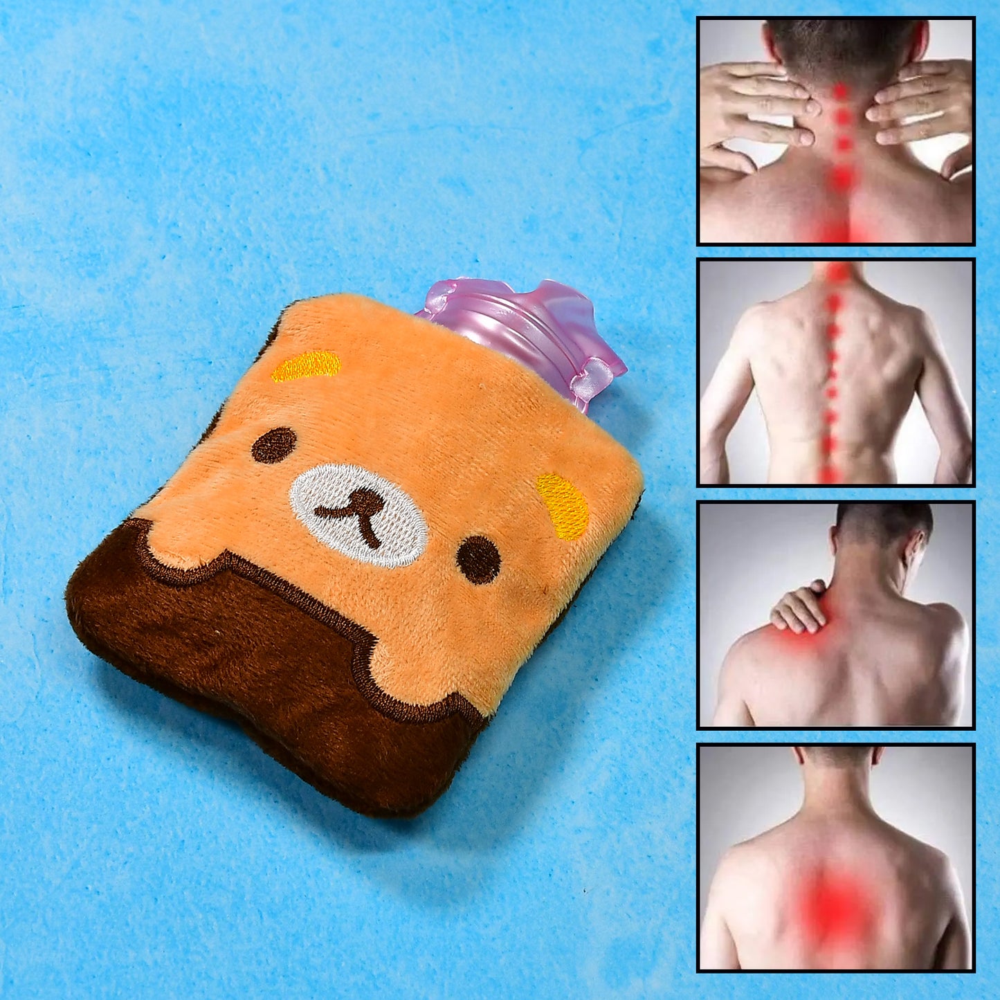 Brown Panda Print Small Hot Water Bag With Cover For Pain Relief Neck Shoulder Pain And Hand Feet Warmer Menstrual Cramps. - Happy Price - Image 7