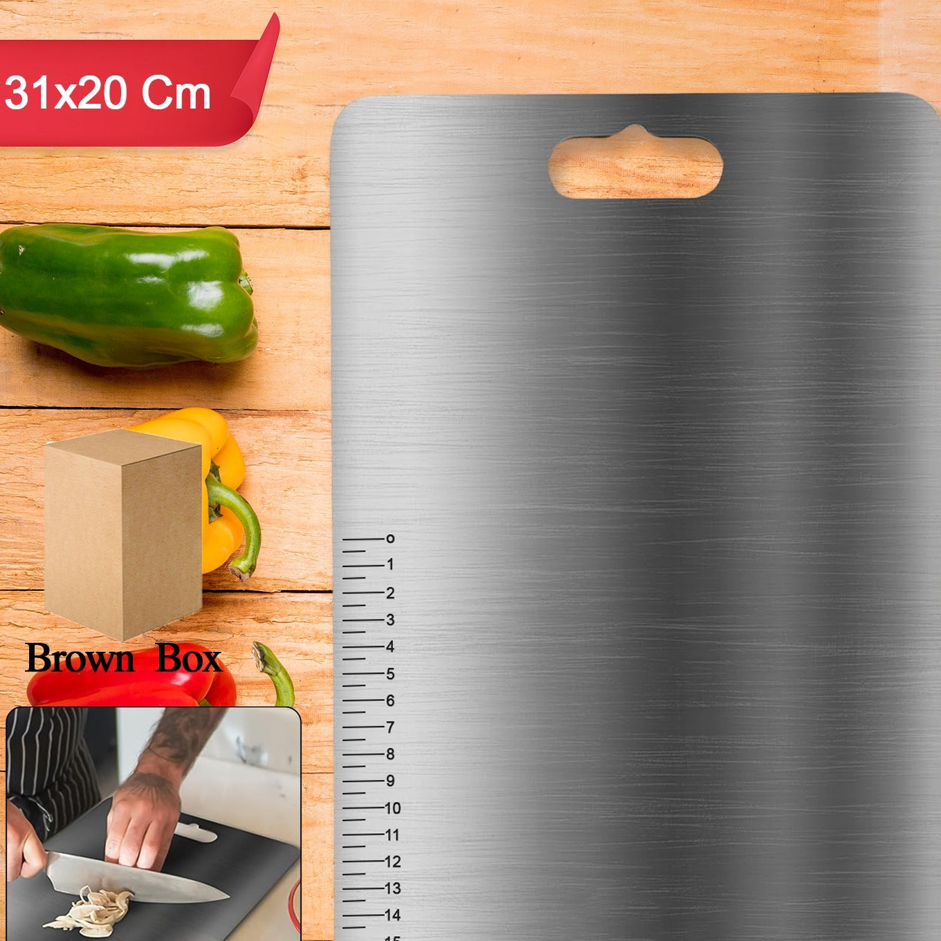 Stainless Steel Vegetable  Fruit Cutting Chopping Board (3120 Cm  1 Pc) - Happy Price - Image 1
