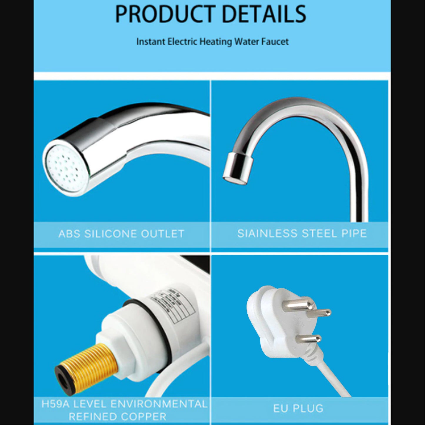 Stainless Steel Led Digital Display Instant Heating Electric Water Heater Faucet Tap - Happy Price - Image 7