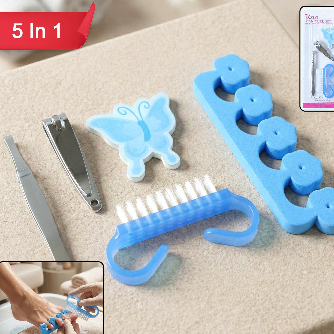 Premium 5 In 1 Manicure Pedicure Kit