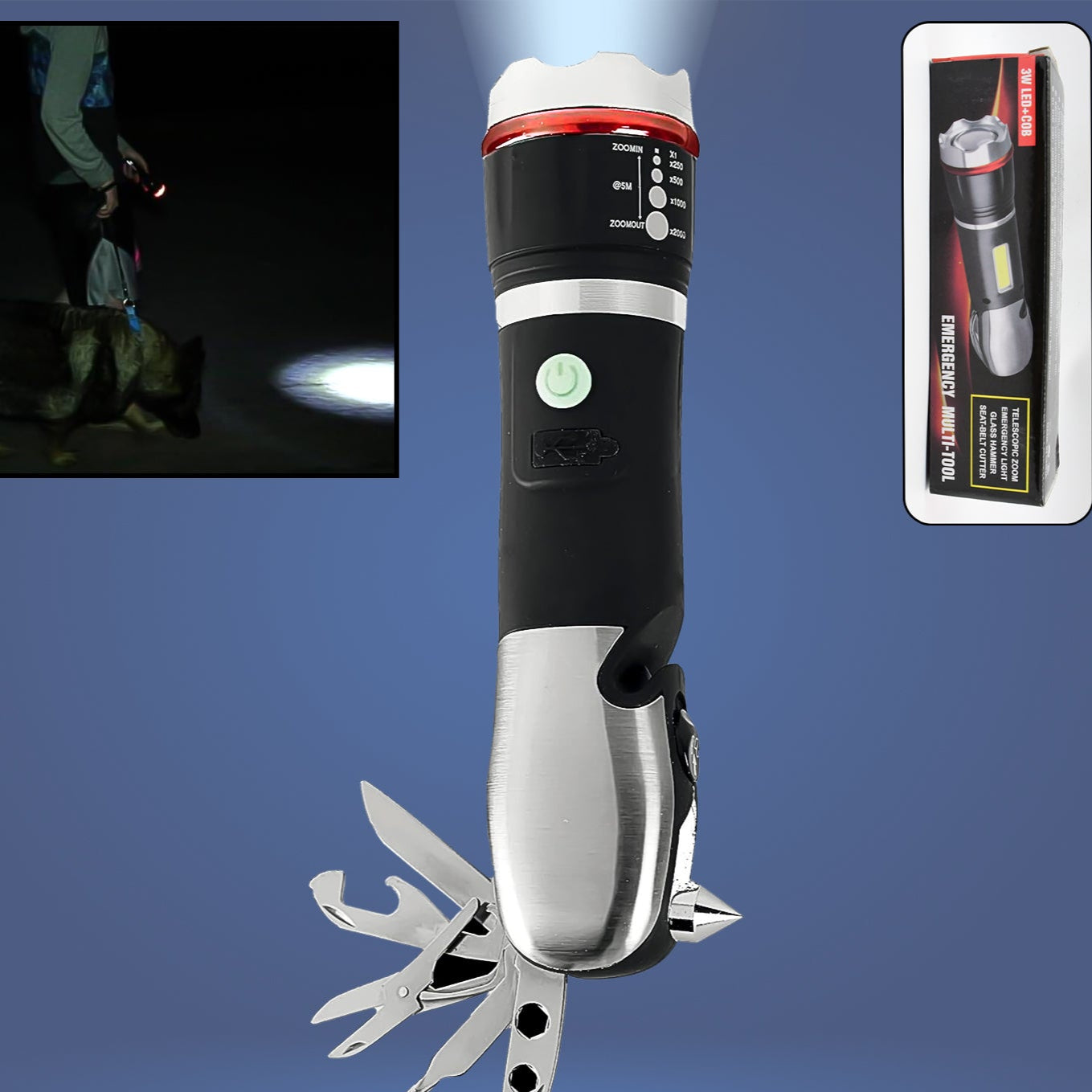 Multi Tool Led Flashlight All In One Tool Light (1 Pc) - Happy Price - Image 1