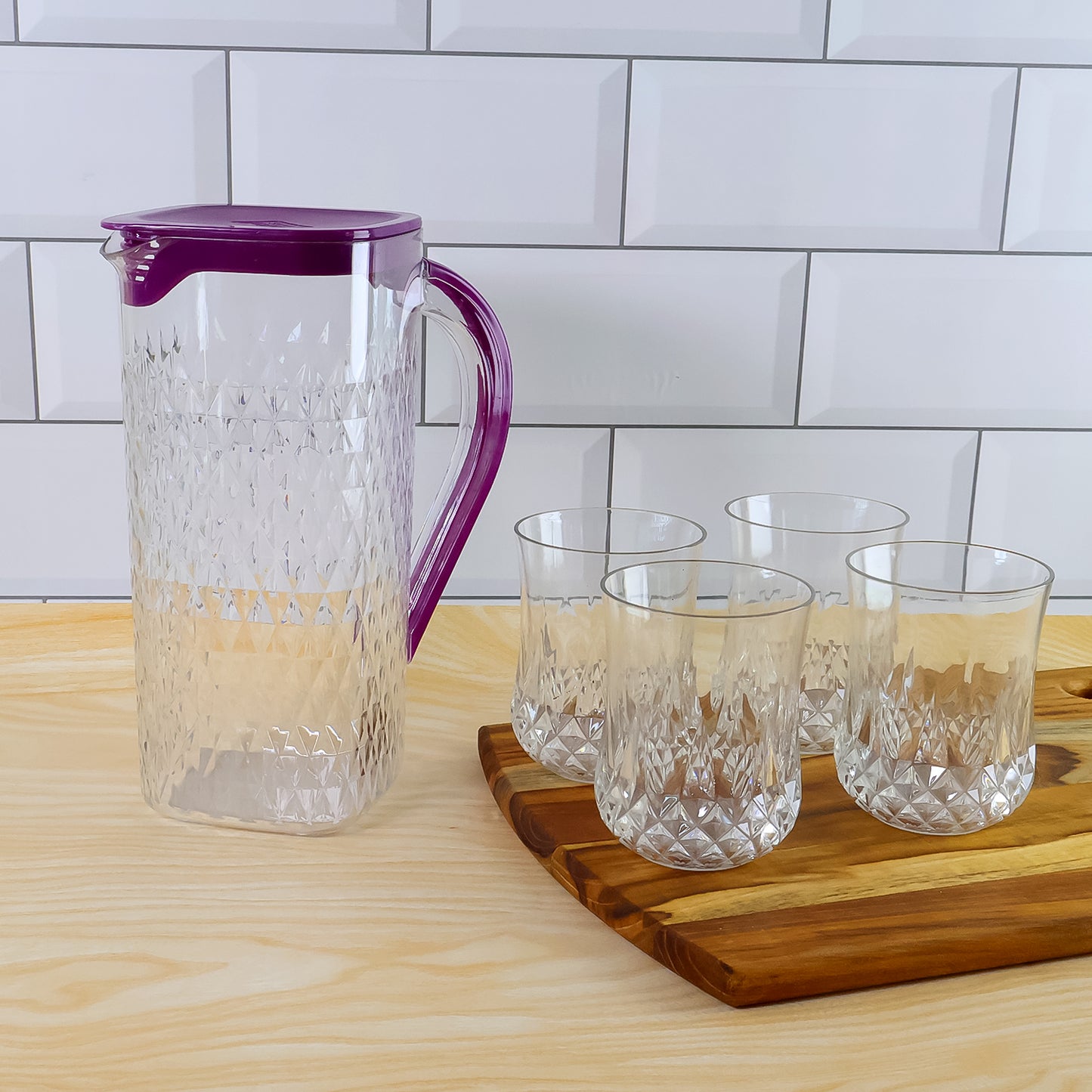Plastic Jug and Glass Set - 1.5L Pitcher with 4 x 300ml Tumblers (5 Pc Combo) - Happy Price - Image 6