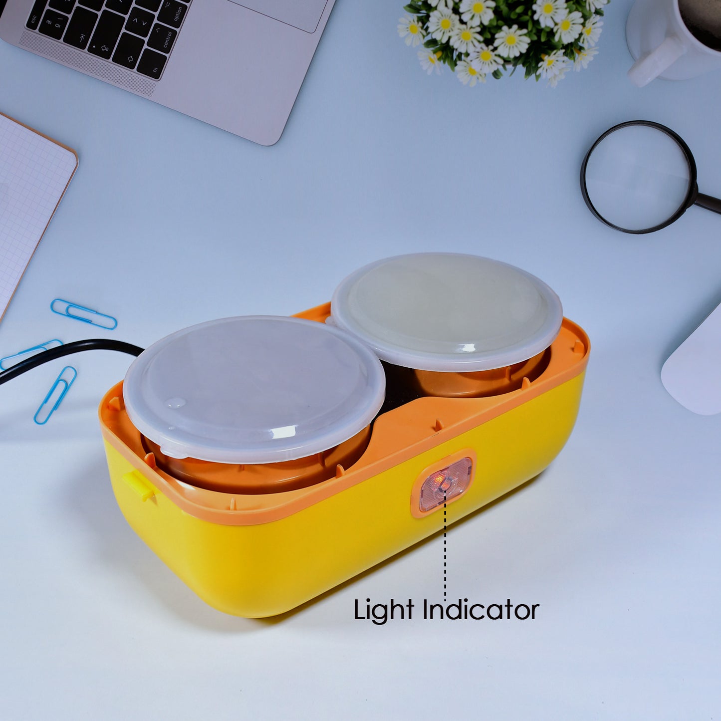2layer Electric Lunch Box For Office Portable Lunch Warmer With Removable 4 Stainless Steel Container. - Happy Price - Image 3