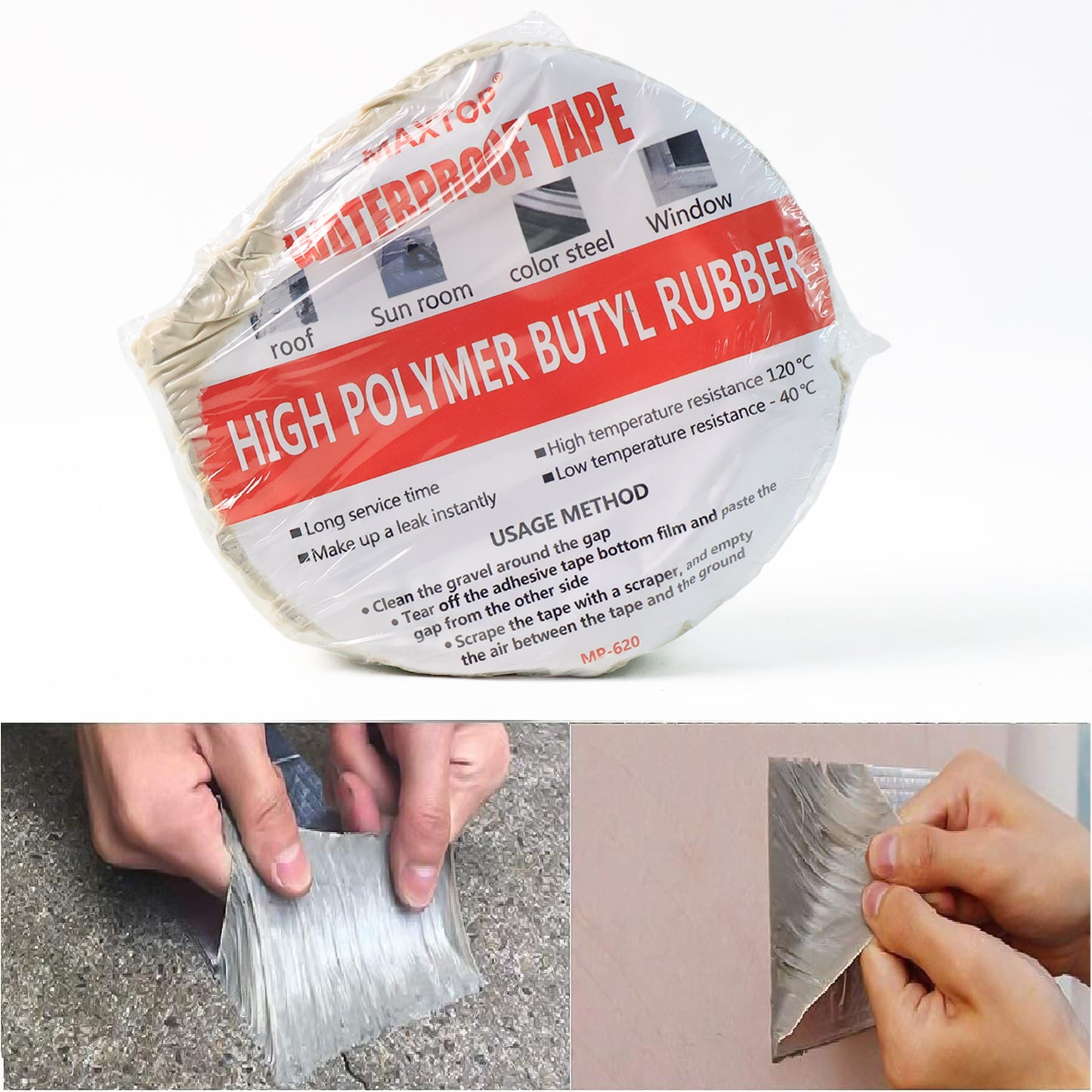High Polymer Butyl Rubber Waterproof Tape - 100mm Width, Heavy Duty Leak Repair - Happy Price - Image 3