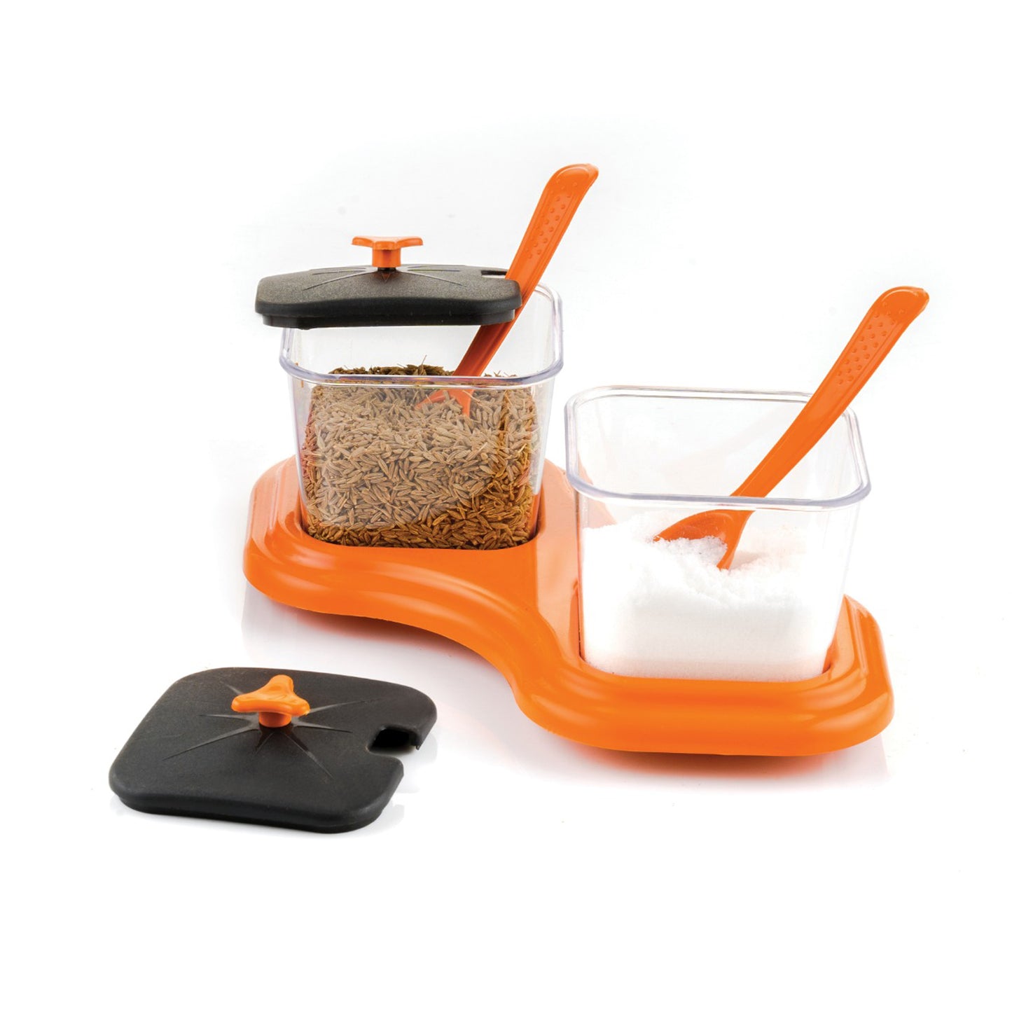 Dining Table Stand 2 Pcs Pickle Jar Spice Tray Spoons Virgin Plastic Kitchen Storage Container Serving Salt Pepper Sauces Chutney Masala Mukhwas Aachar - Happy Price - Image 5
