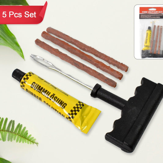 Tyre Puncture Repair Kit With 3 Seal Strips (5 Pcs Set) - Happy Price - Image 1