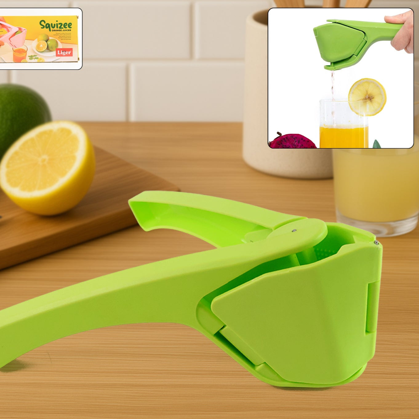 Liger Plastic Manual Handheld Lemon  Orange Squeezer Juice (1 Pc) - Happy Price - Image 1