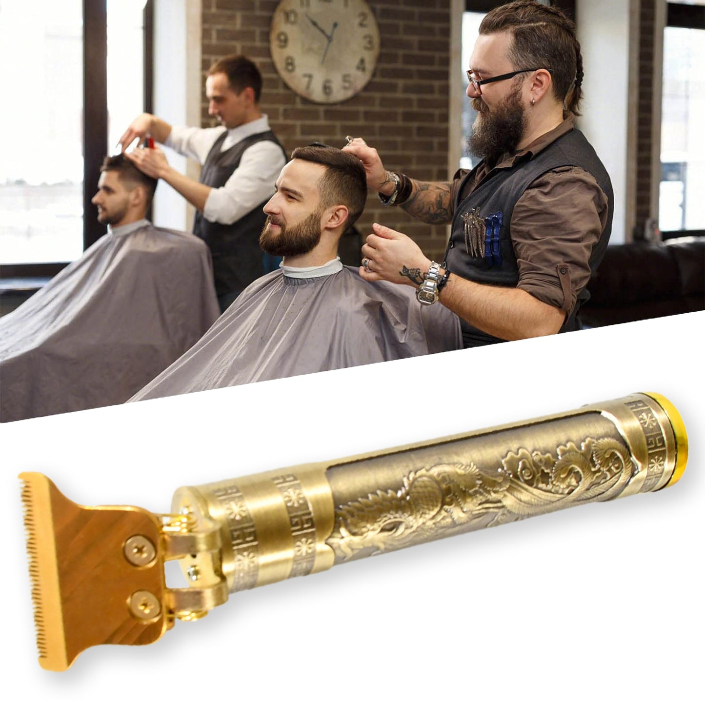 Hair Trimmer For Men Hair Style Trimmer Professional Hair Clipper Electric Shaving Machine Dry Shaving For Men - Hair Shaving And Trimming Beard With 4 Adjustable Blade Clipper Oil Cleaning Brush - Happy Price - Image 3