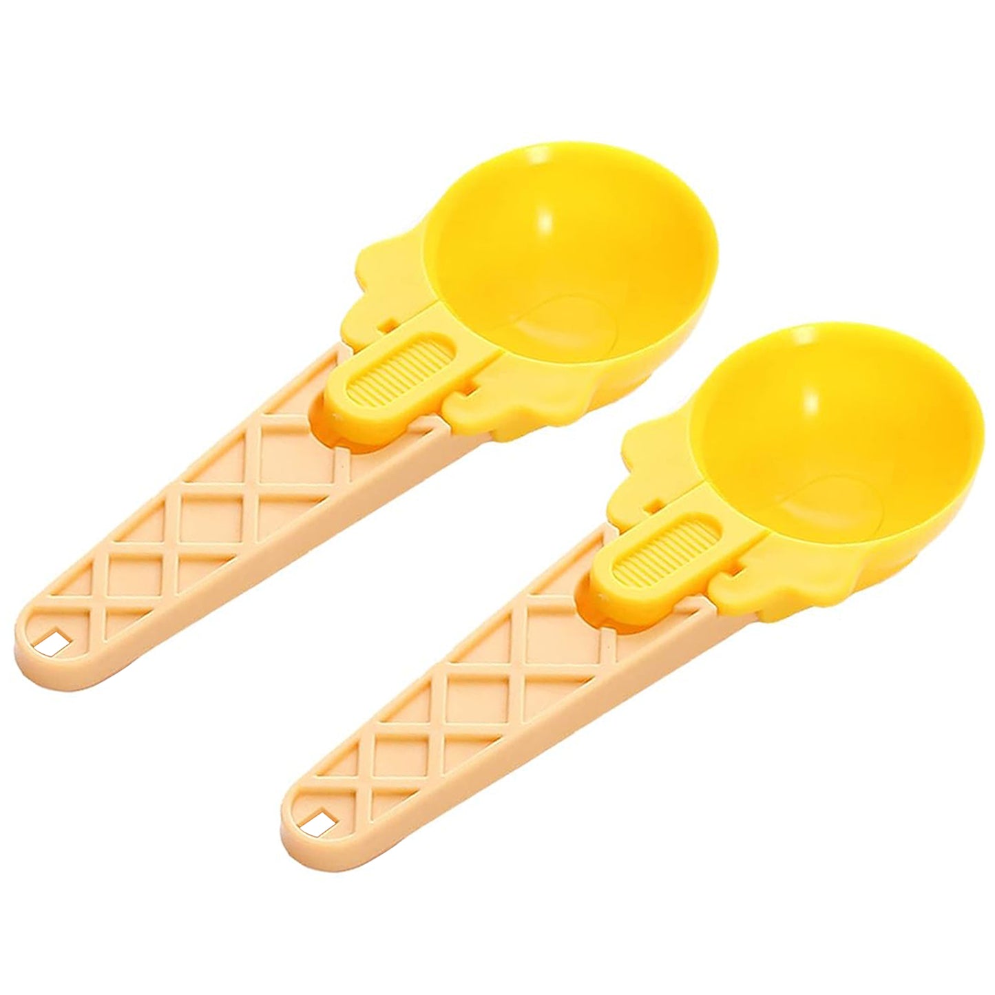 Ice Cream Spoons 2pcs Plastic Water Melon Scoopers With Trigger Dipper And Adults For Summer Party Ice Cream Scoop Food Serving Spoon Kitchen Tools Ice Cream Digging Spoon Household Spoons Cupcake Spoons Aps Fruit Ball Player (2 Pc) - Happy Price - Image 4