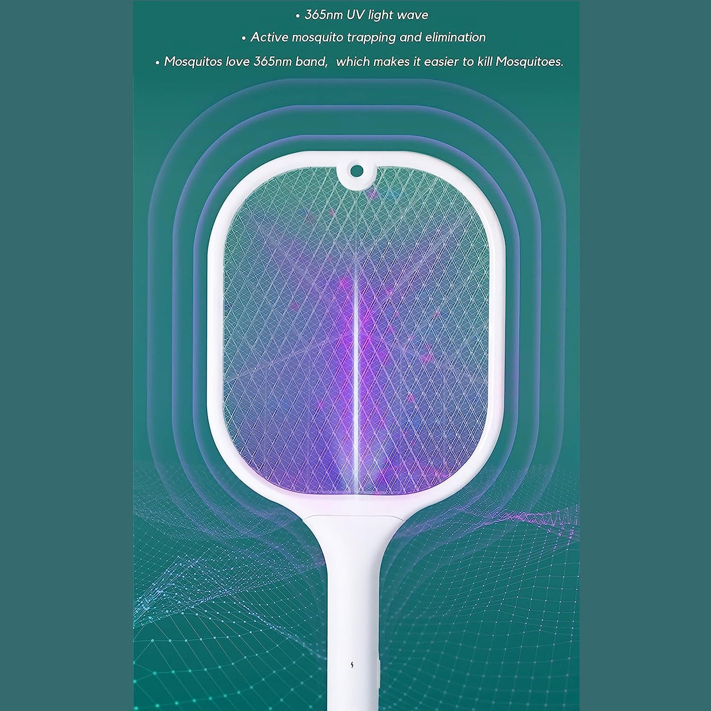 Mosquito Killer Racket  Rechargeable Automatic Electric Fly Swatter  Mosquito Zapper Racket With Uv Light Lamp  Mosquito Swatter With Usb Charging Base  Electric Insect Killer Racket Machine Bat - Happy Price - Image 5