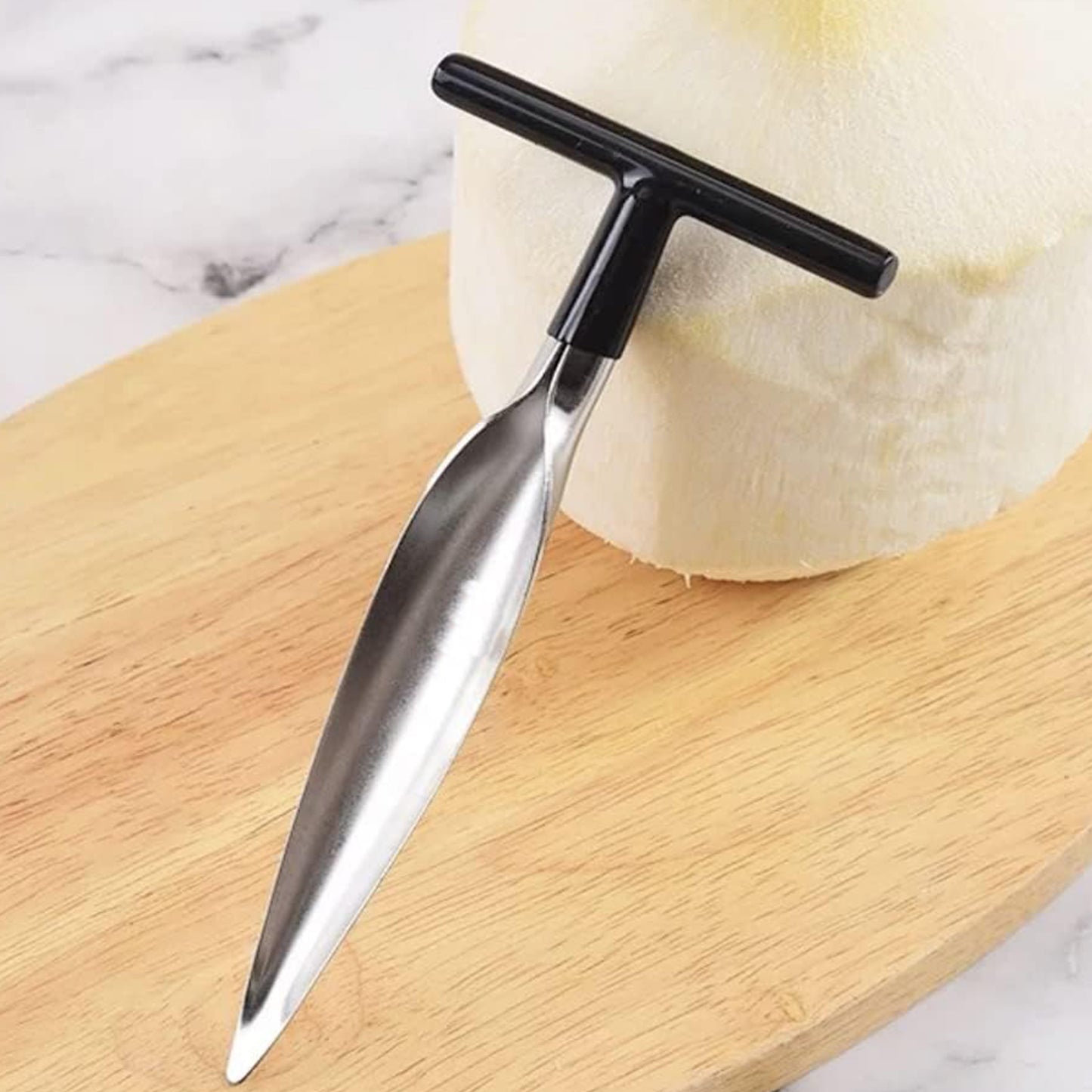 Stainless Steel Coconut Opener Tool with T-Handle Grip (1 Pc) - Happy Price - Image 6