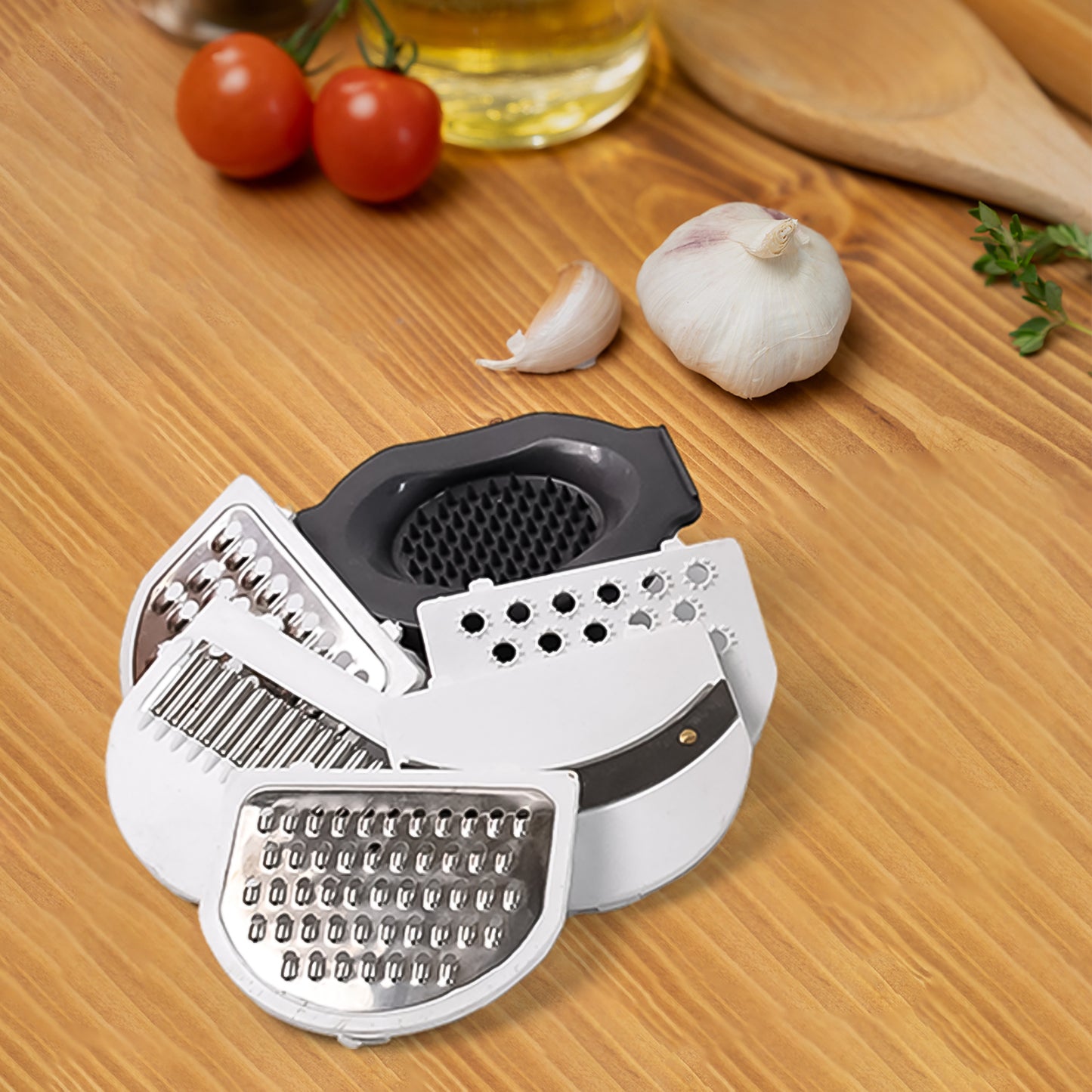 9-in-1 Kitchen Vegetable Chopper, Slicer & Grater Set with Drain Basket - Happy Price - Image 6
