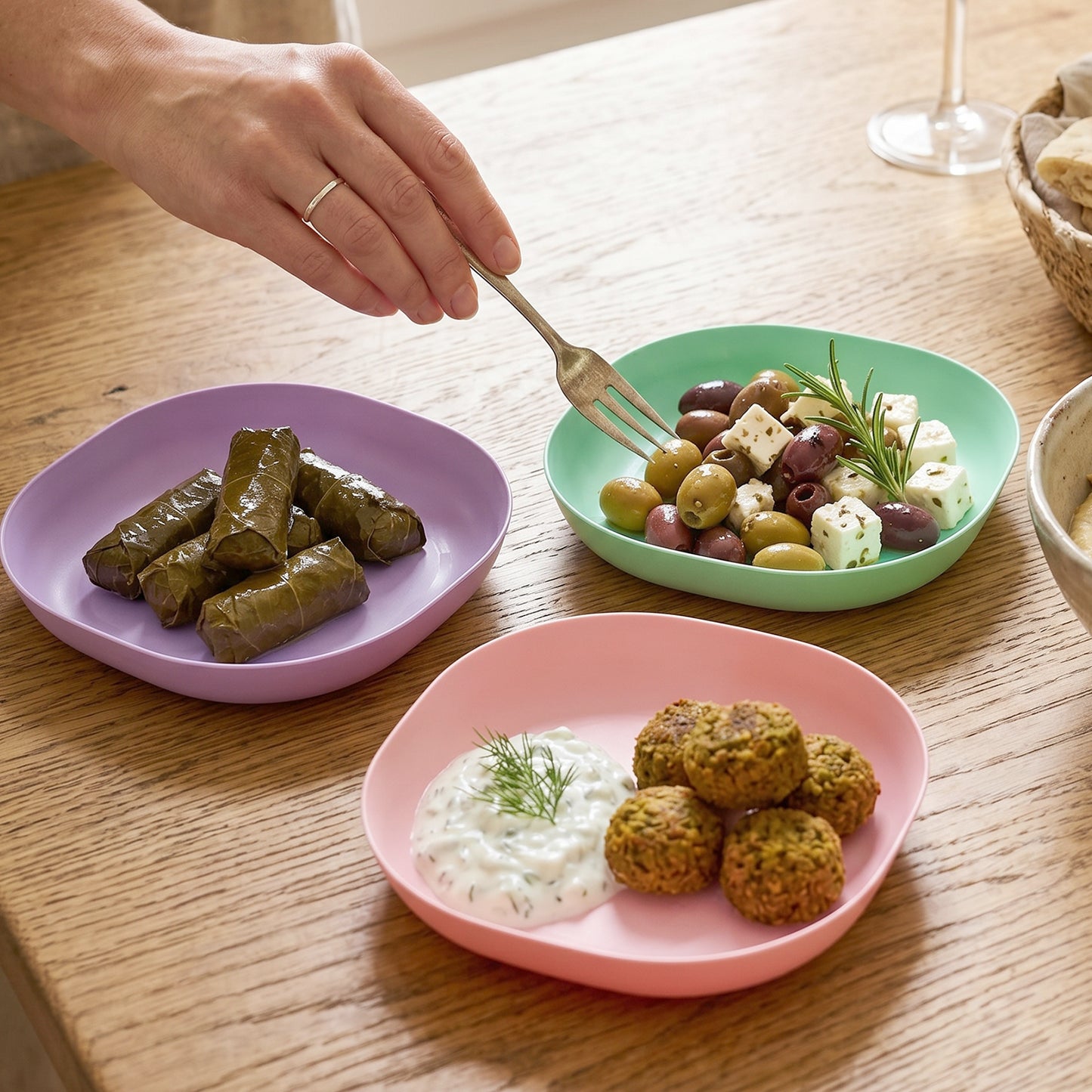 11 Piece Plastic Snack Serving Tray Set with Stand - Happy Price - Image 6