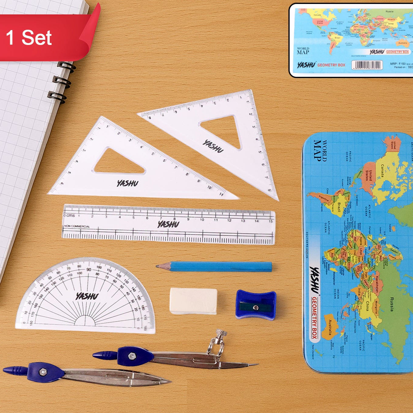 Yashu Complete Geometry Box Set With Compass - Happy Price - Image 1