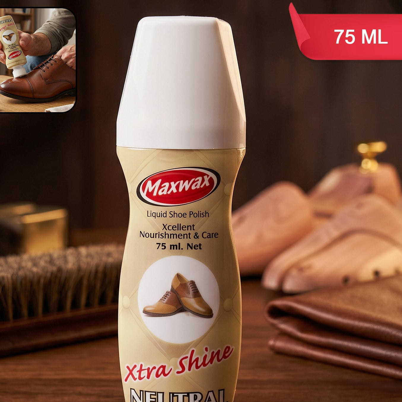 Maxwax Neutral Liquid Shoe Polish (1 Pc 75 Ml)