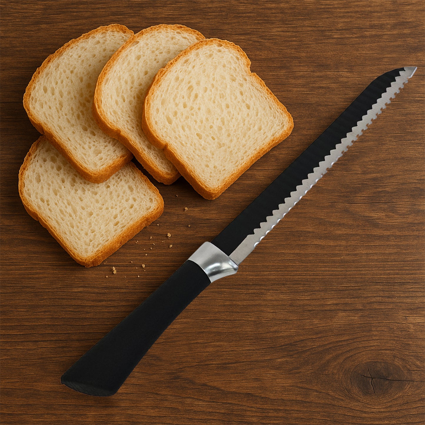 32cm Serrated Bread Knife with Ergonomic Handle for Effortless Slicing - Happy Price - Image 5