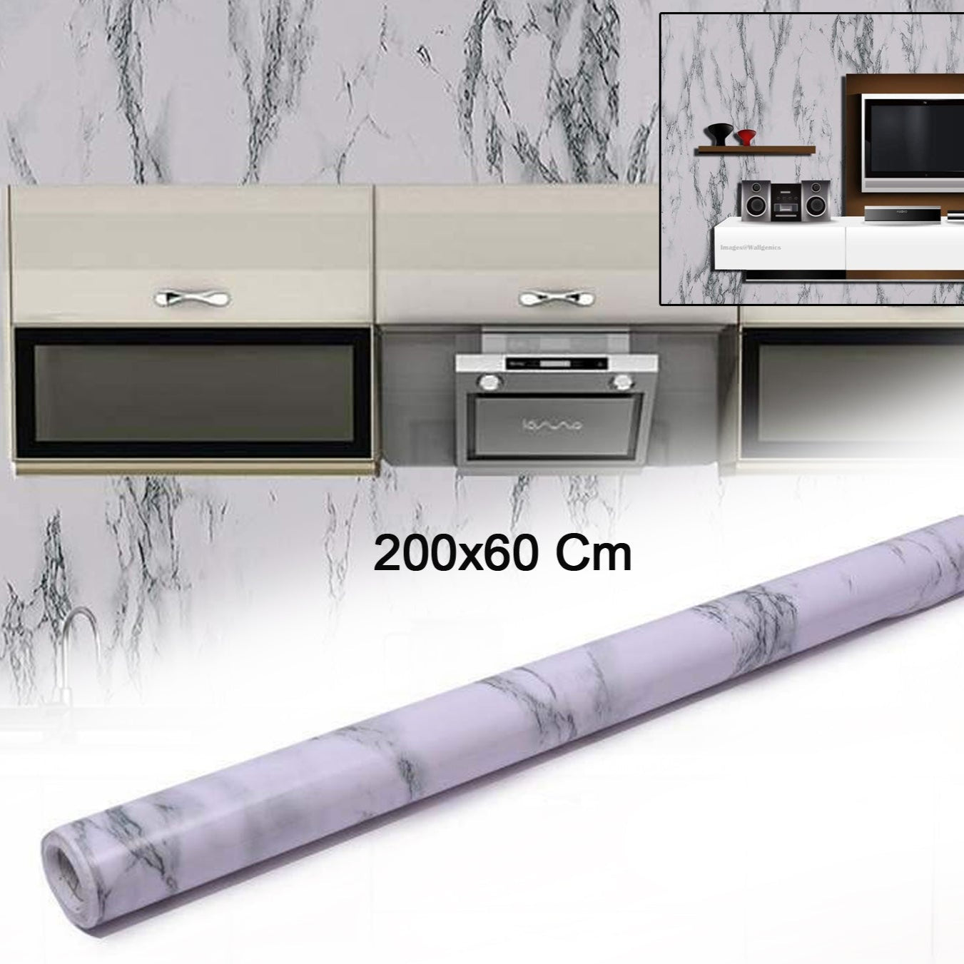 Adhesive Kitchen Wallpaper (2m X 60 Cm) - Happy Price - Image 1