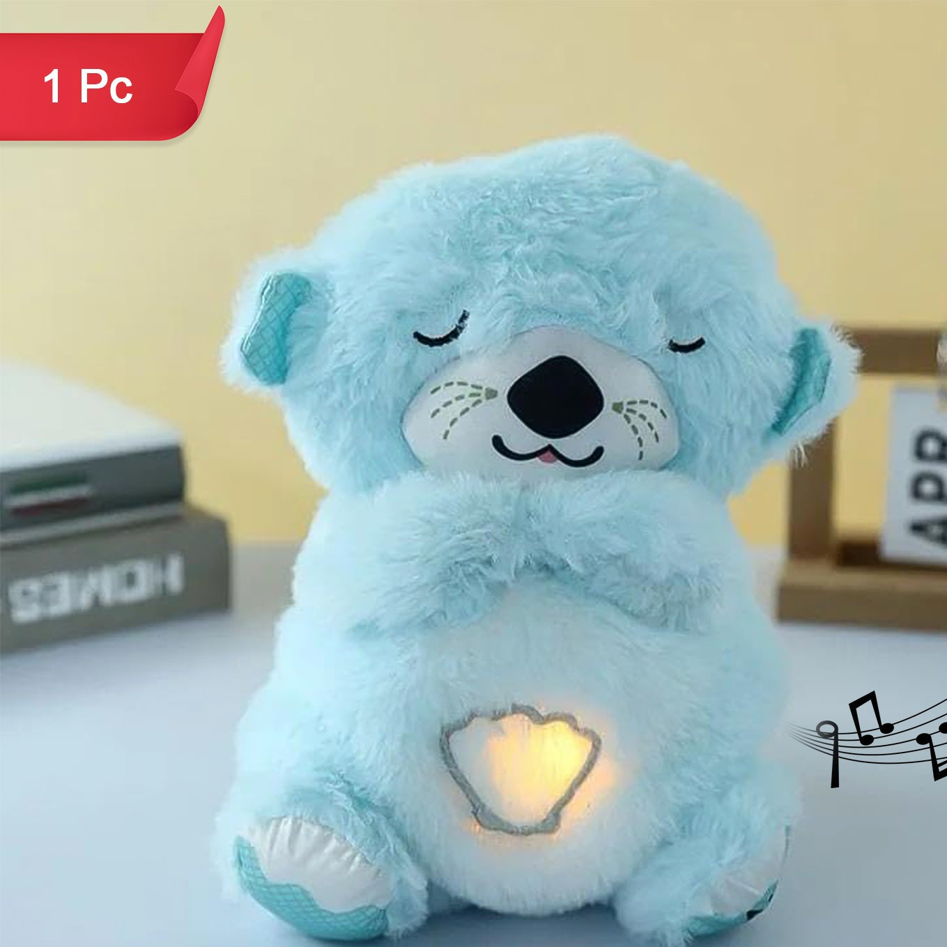 Soft Plush Musical Teddy Bear Toy With Led Light  (1 Pc) - Happy Price - Image 1