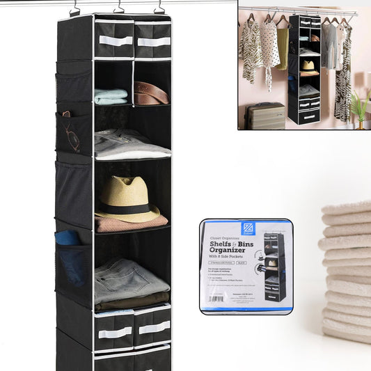 9 Shelf Hanging Closet Organizer With 5 Drawer Organizers - Happy Price - Image 1