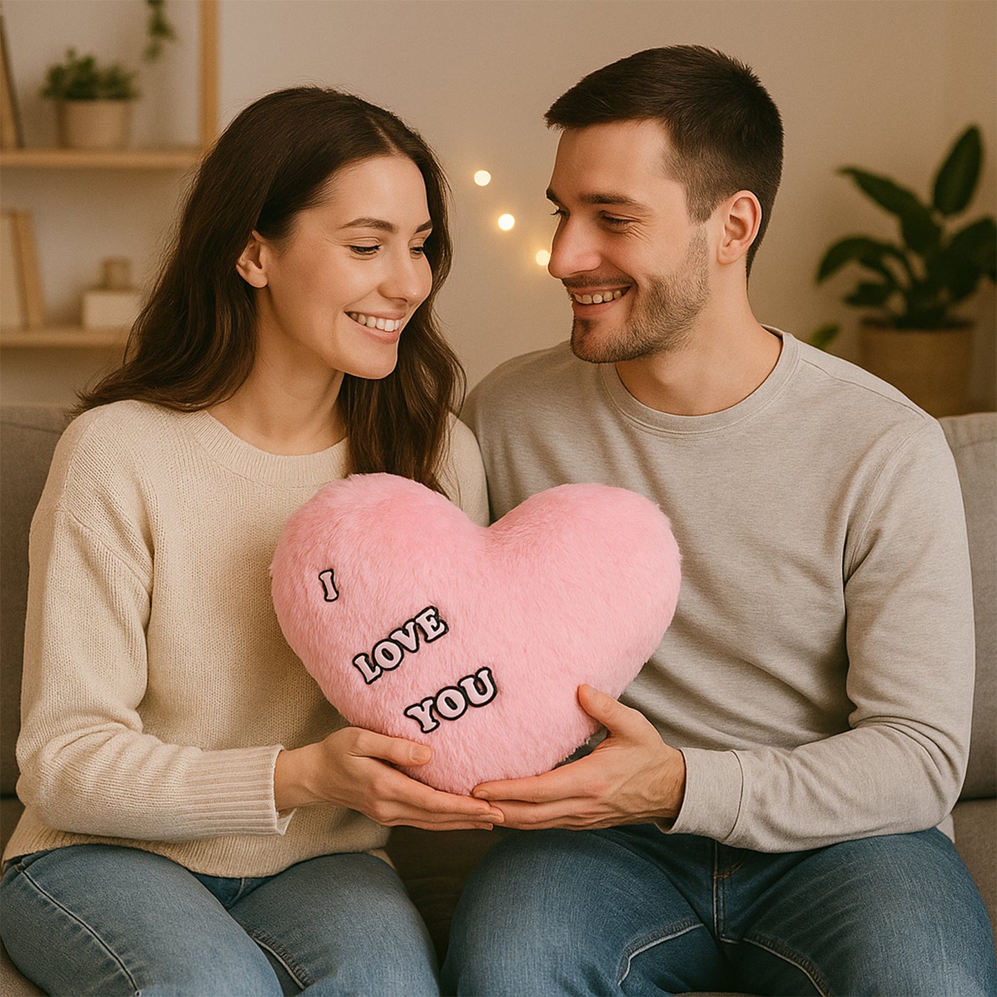 Soft Plush Heart Cushion with 'I Love You' Embroidery - Romantic Gift (1 Pc) - Happy Price - Image 5