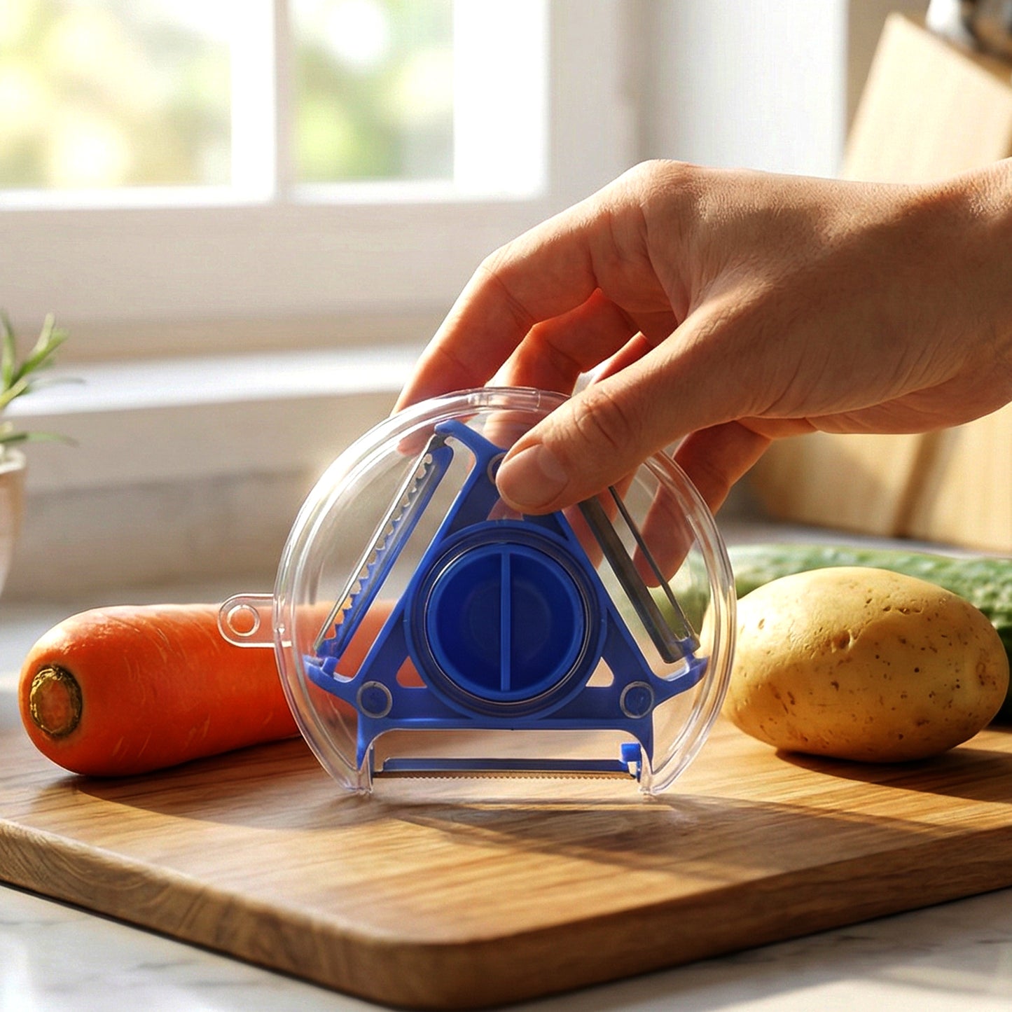3-in-1 Kitchen Peeler with Stainless Steel Blades (1 Pc) - Happy Price - Image 6