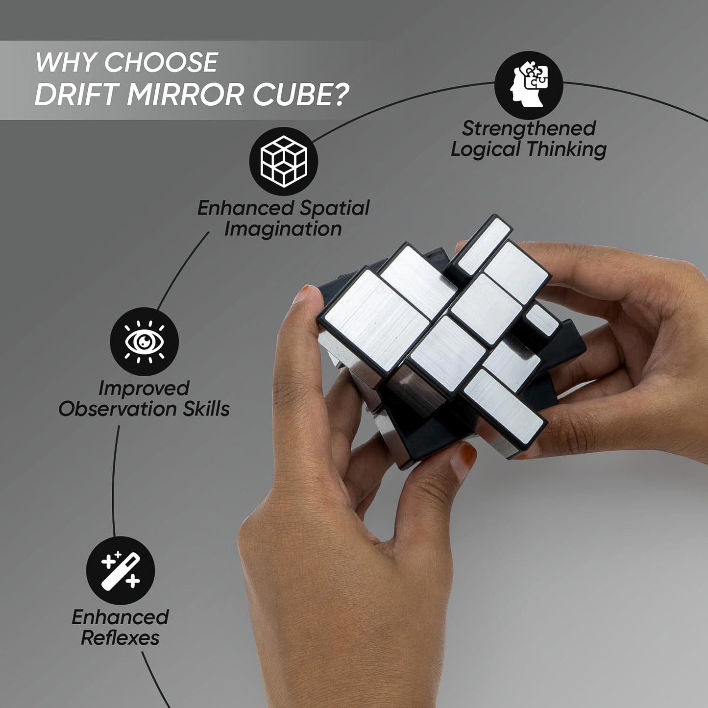 Silver Mirror Cube 3x3 Shape Puzzle Toy for Adults and Kids - Happy Price - Image 4