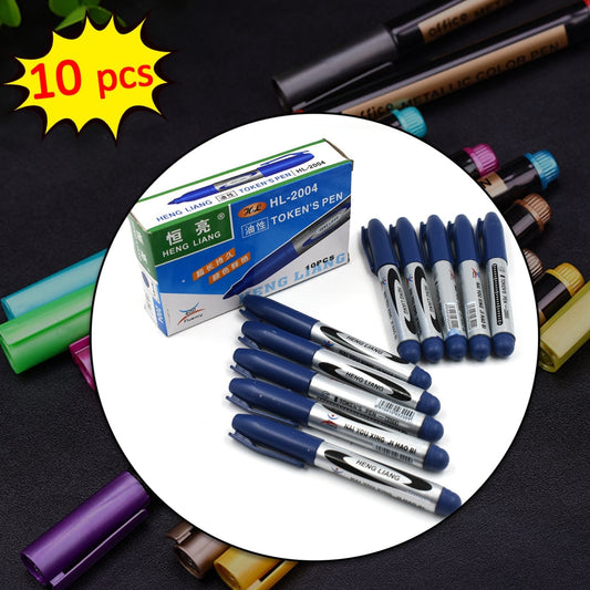 10pc Blue Marker And Pen Used In Studies And Teaching White Boards In Schools And Institutes For Students. - Happy Price - Image 1