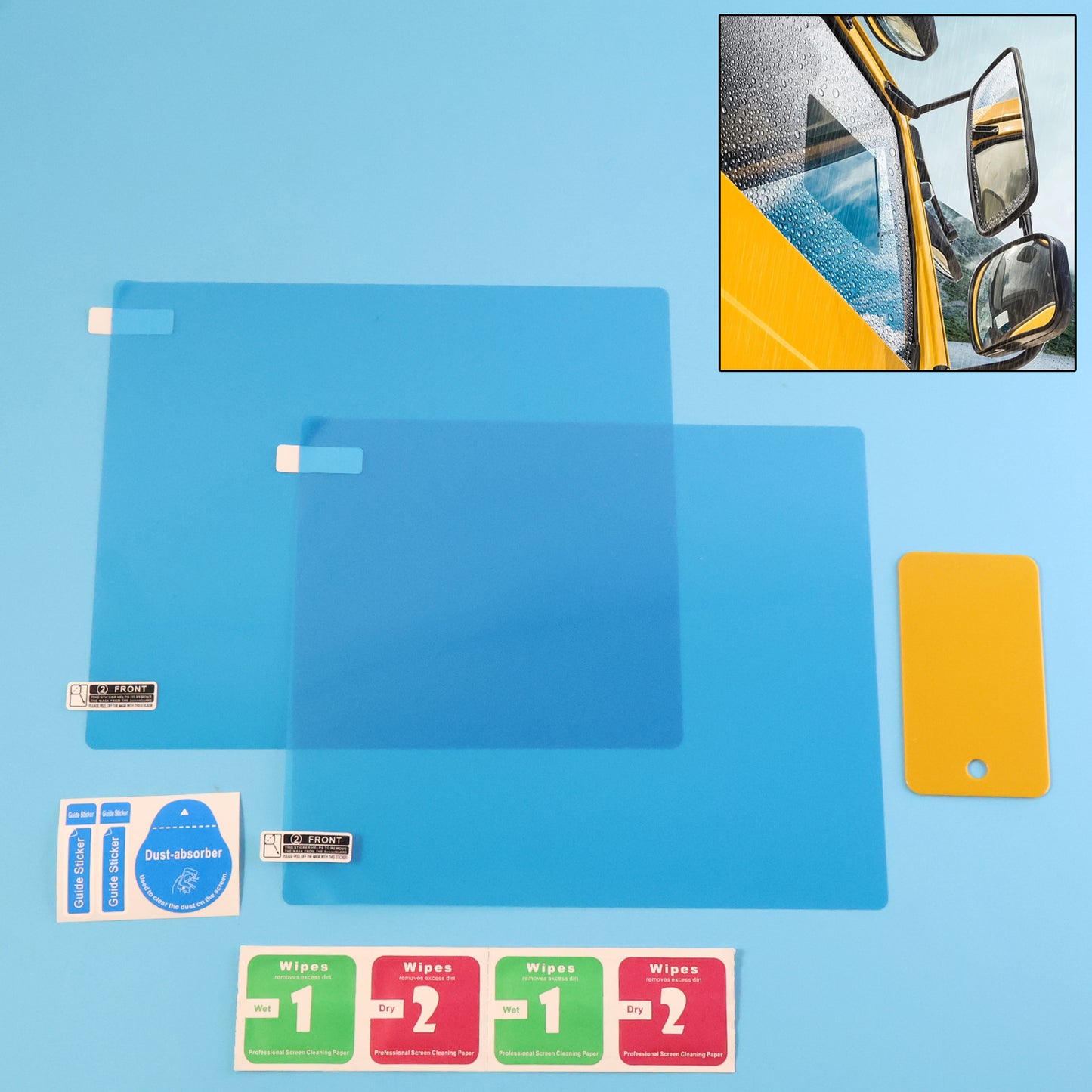 Car Rear-View Mirror Protection Film Set - 2 Pcs (20x18 CM) Anti-Fog & Waterproof - Happy Price - Image 7