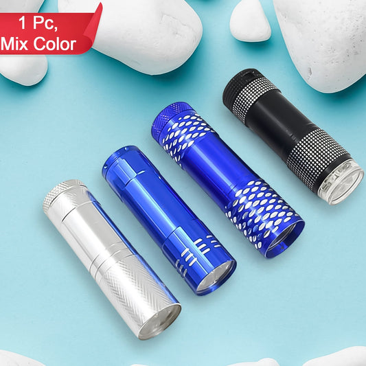 Portable Mini Torch Super-bright Mini 9 Led Bulb Pocket Torches - Torch Flashlight For Camping Hiking Diy Travelling Outdoors And More 3 Battery Operated (Battery Not Included  1 Pc  Mix Color) - Happy Price - Image 1