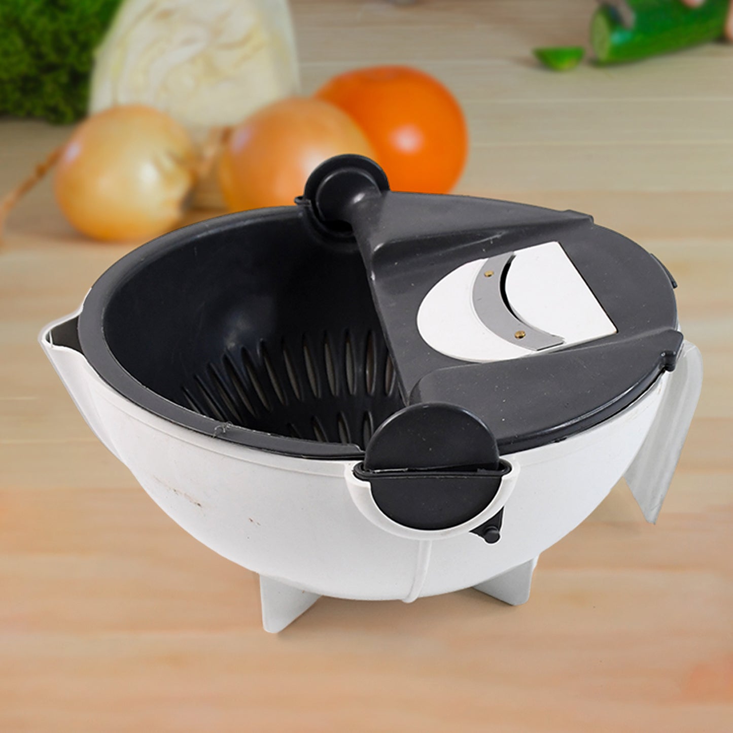 9-in-1 Kitchen Vegetable Chopper, Slicer & Grater Set with Drain Basket - Happy Price - Image 5