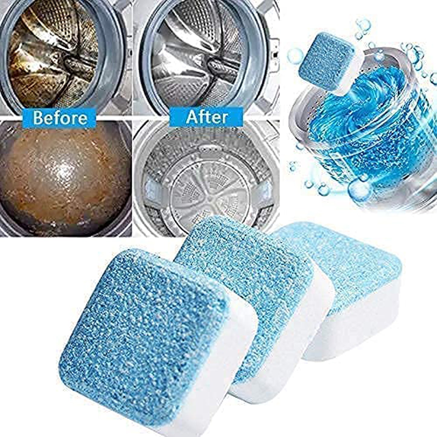 Washing Machine Effervescent Tablet For All Companys Front And Top Load Machine Tablet For Perfectly Cleaning Of Tub  Drum Stain Remover Washer Cleaner - Happy Price - Image 4