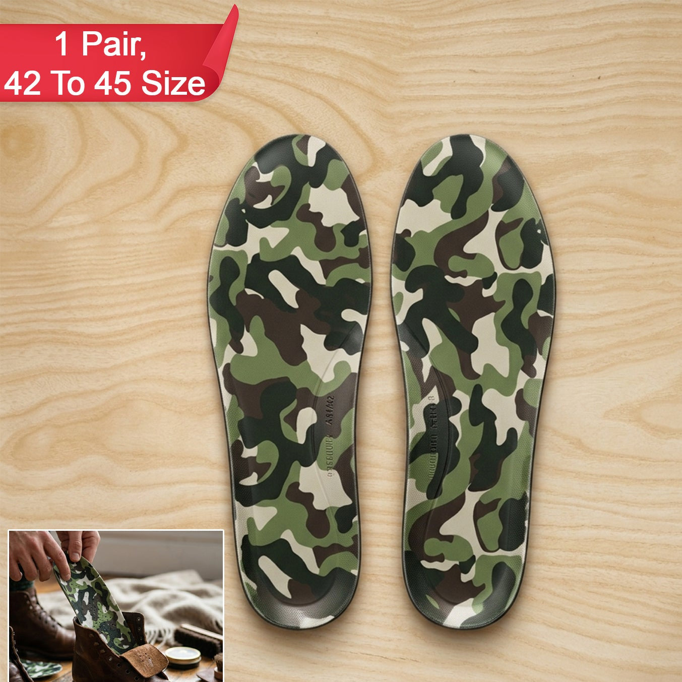 Premium Cushion Support Insoles For Shoes (1 Pair 42 To 45 Size)