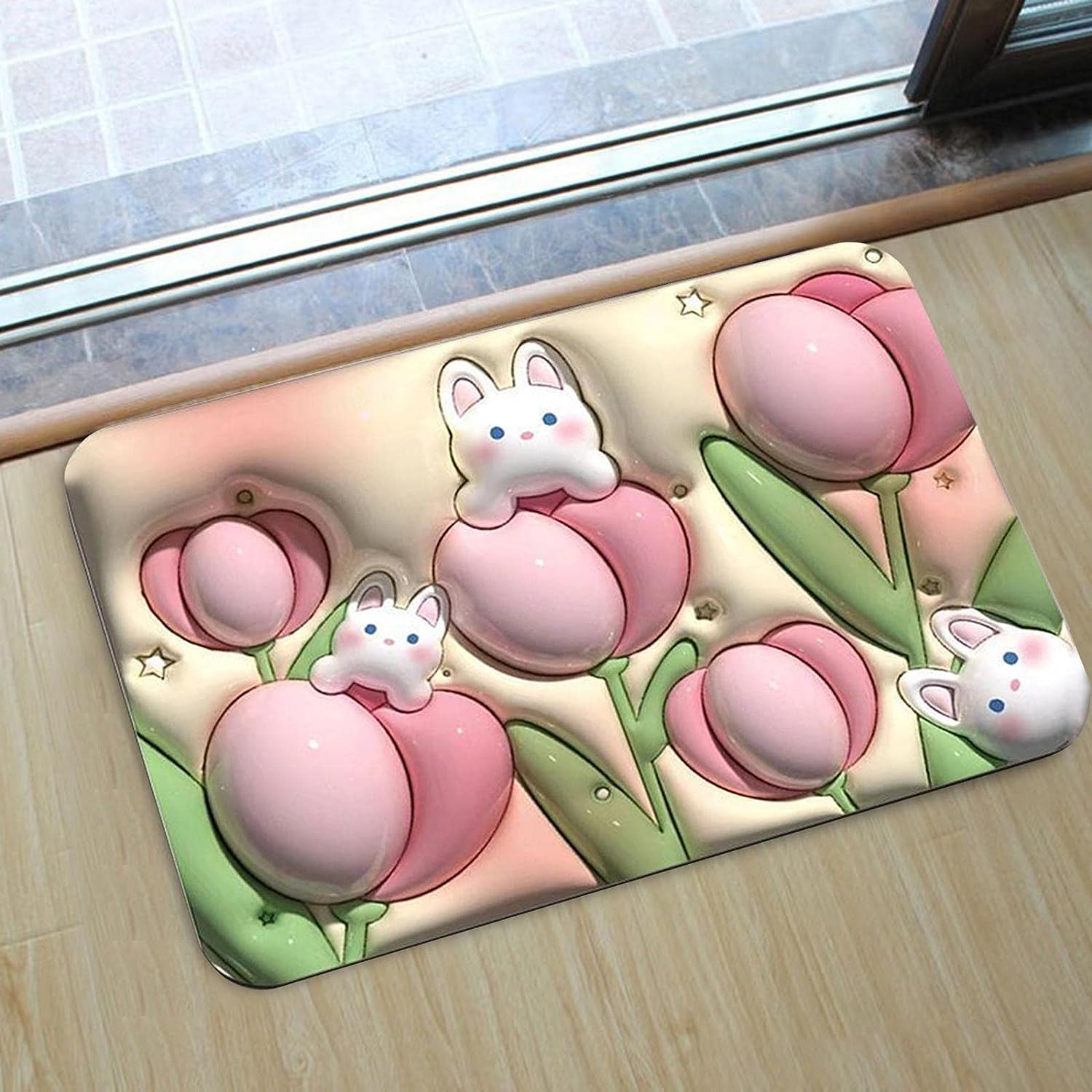 a Stone Bath Mat Non Slip Anti Mould 3d Absorbent Bath Mats For Bathroom Stone Bath Mat Quick Dry Shower Mat (60x39cm) - Happy Price - Image 1