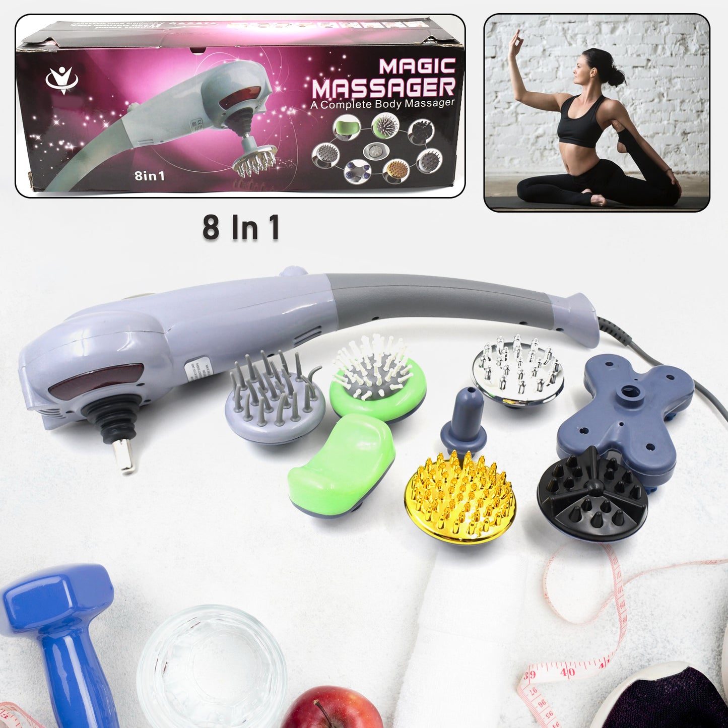 Electric 8 In 1 Full Body Massager Magic Massager (1 Set) - Happy Price - Image 2
