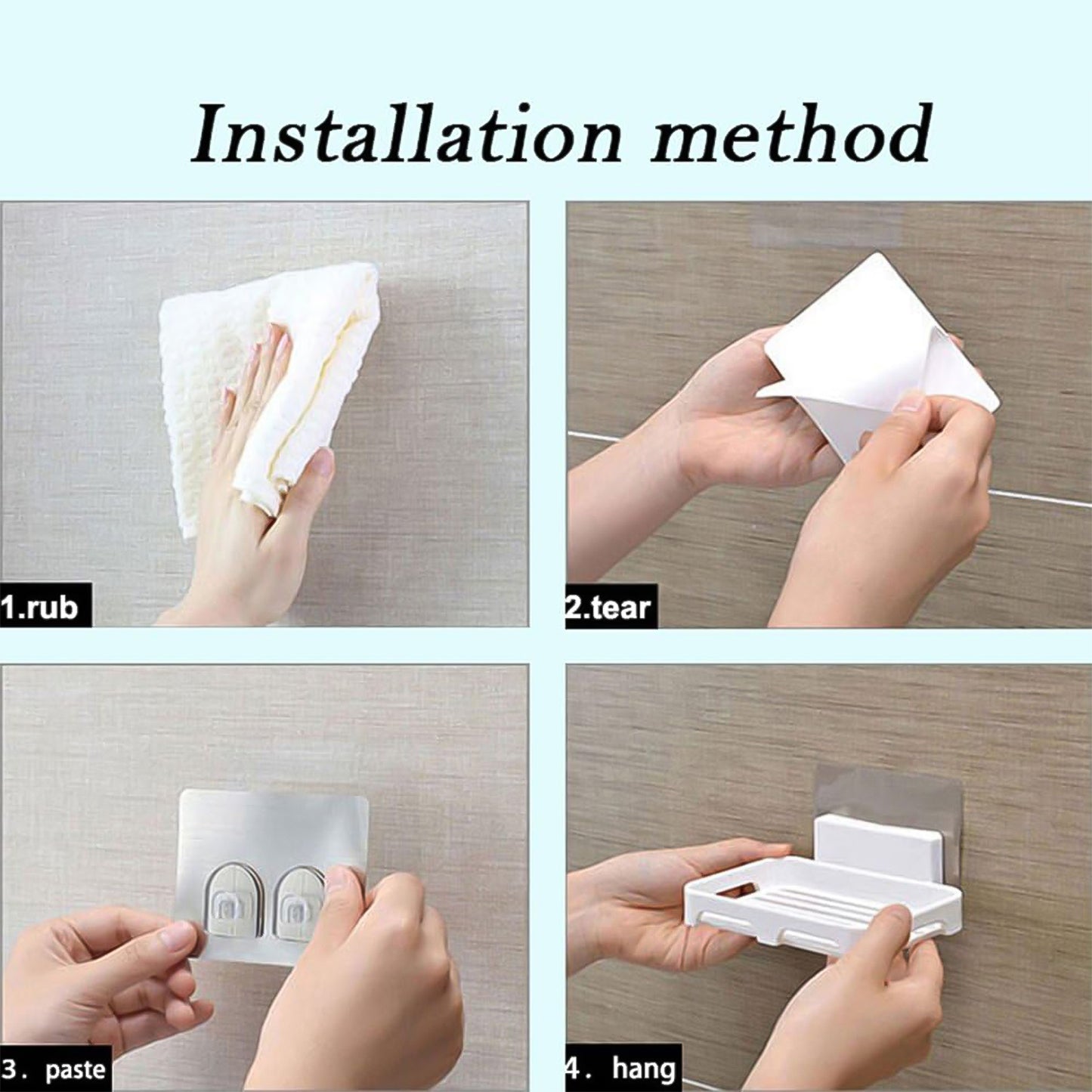 Self-adhesive Wall Mount Plastic Soap Dish With Drain Slots - Happy Price - Image 3