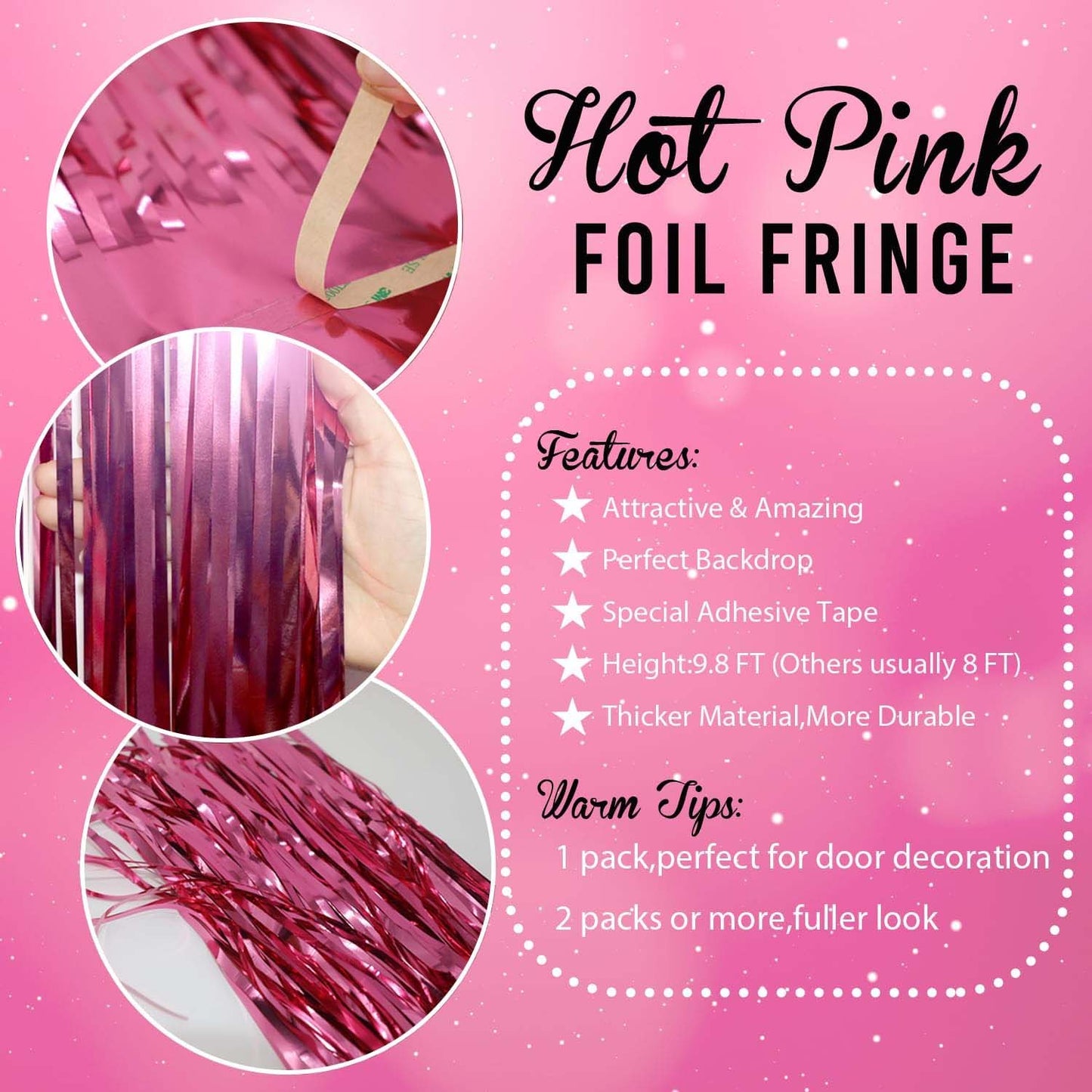 Sparkling Foil Fringe Curtain - Party & Event Backdrop (1 Set) - Happy Price - Image 2