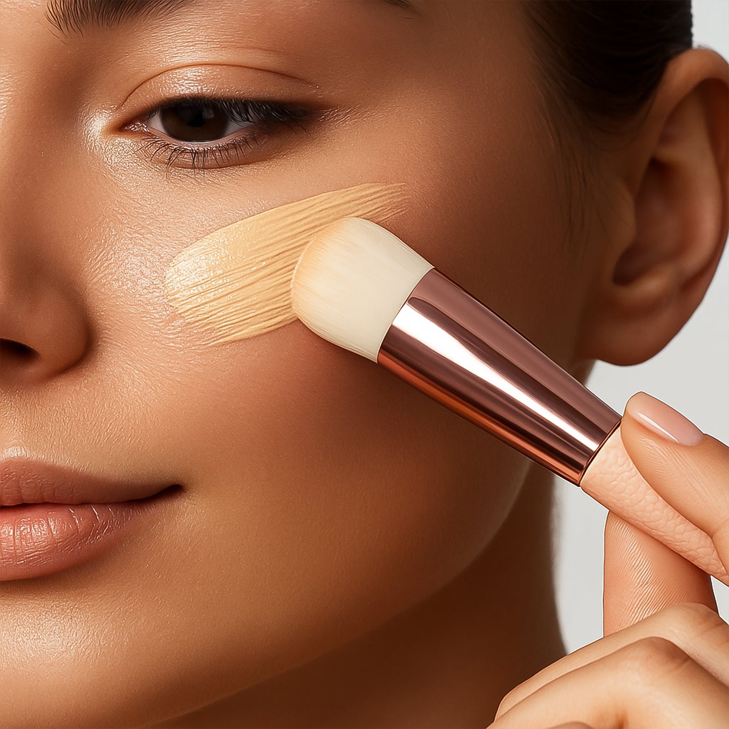 Soft Makeup Brush (1 Pc) for Flawless Foundation, Blush & Highlighter Application - Happy Price - Image 5