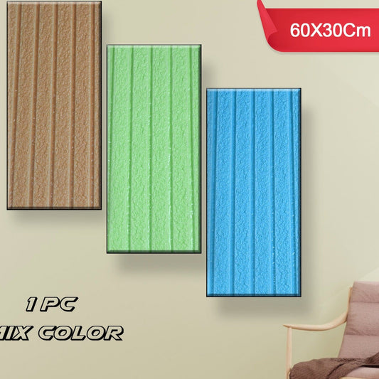 3d Adhesive Wallpaper For Living Room. Room Wall Paper Home Decor Self Adhesive Wallpaper (60x30 Cm  Mix Color  1 Pc) - Happy Price - Image 1