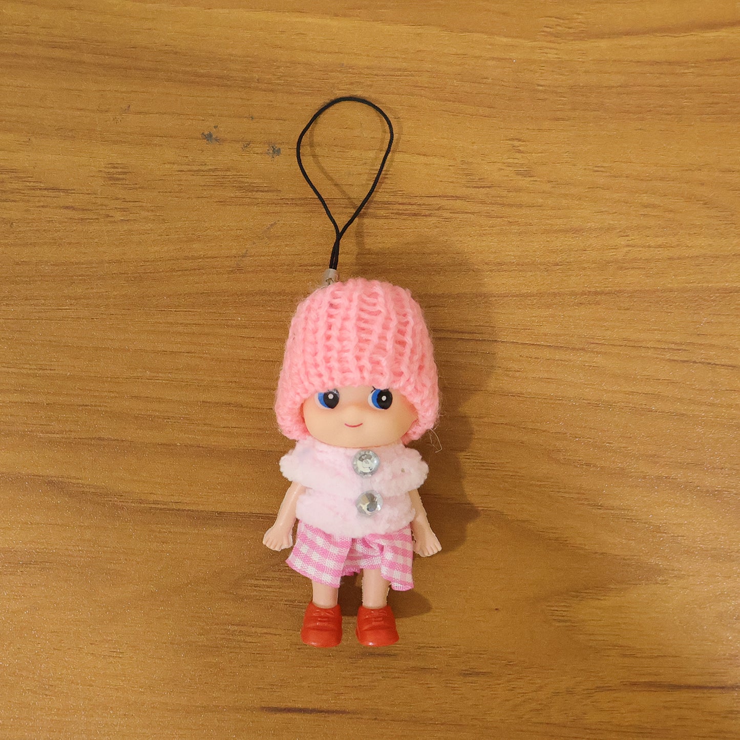 Cute Mini Doll Keychain Soft Knitted Cap Girl Charm Keyring (1 Pc  Mix Color)