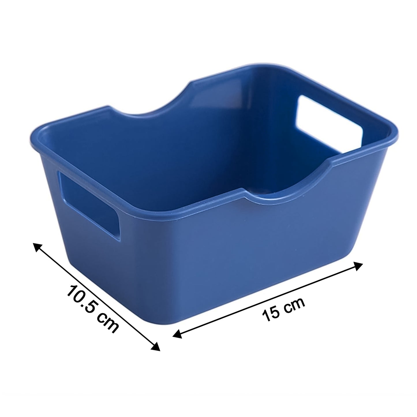Compact Plastic Storage Basket Organizer with Handles (15 x 10.5 cm, 1 Pc) - Happy Price - Image 4