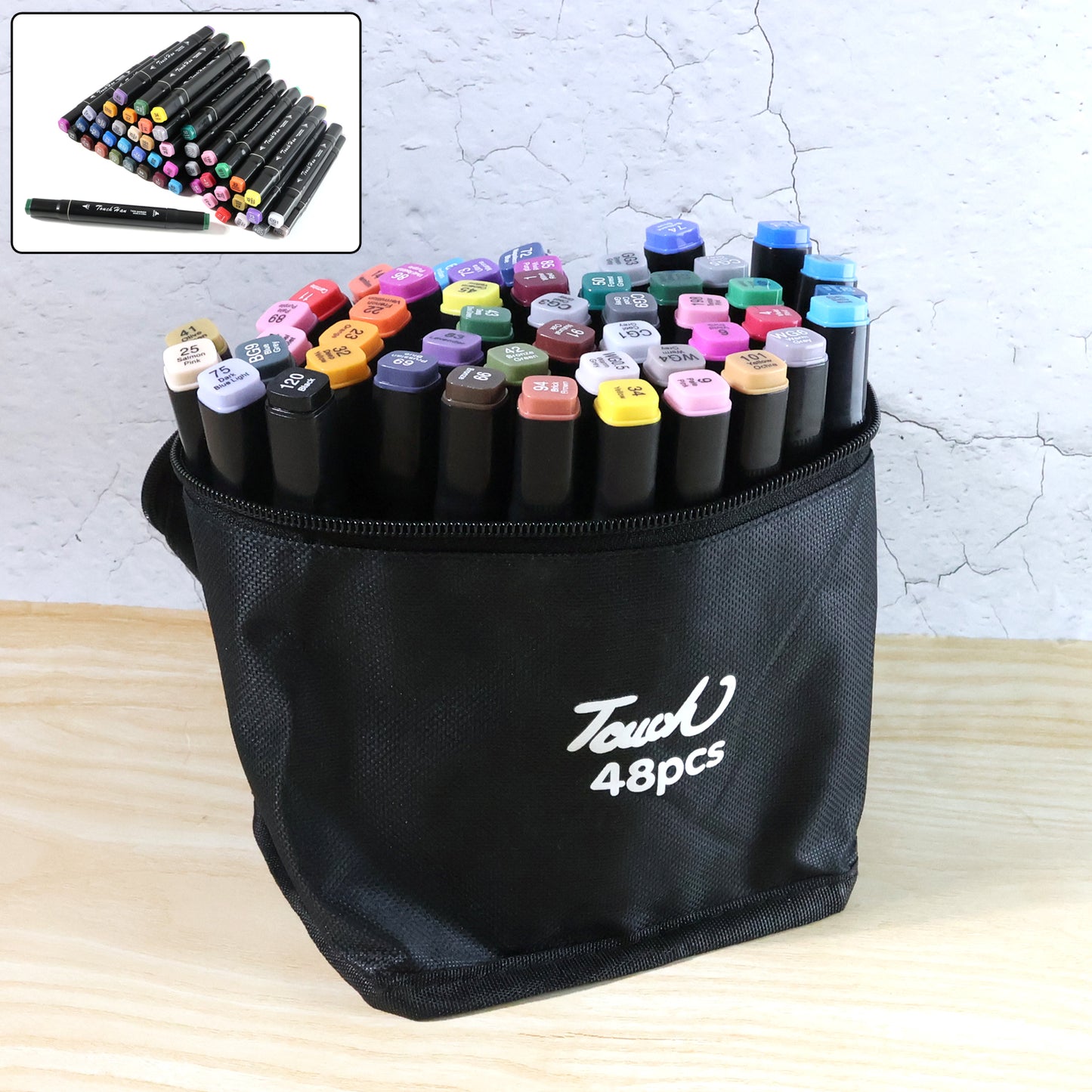 48 Piece Dual-Tip Art Markers Set with Carrying Case - Happy Price - Image 7