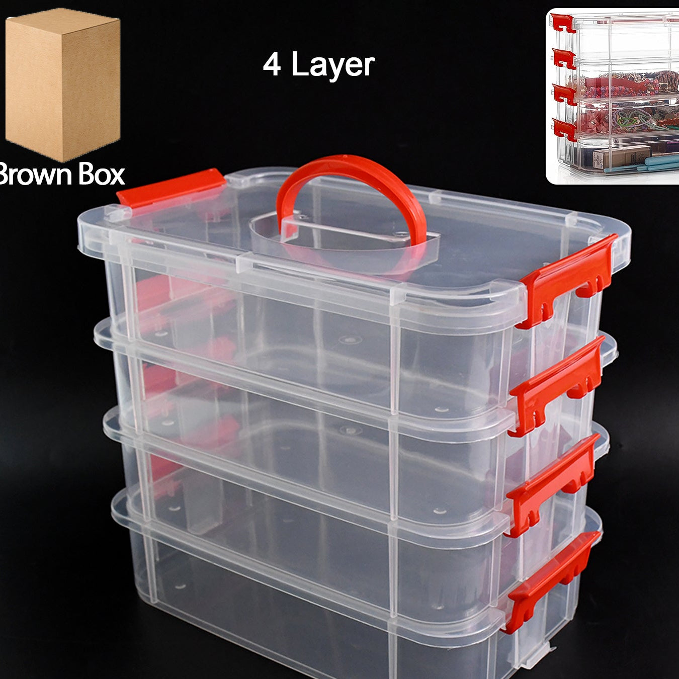 4-layer Transparent Multipurpose Plastic Storage Box - Happy Price - Image 1