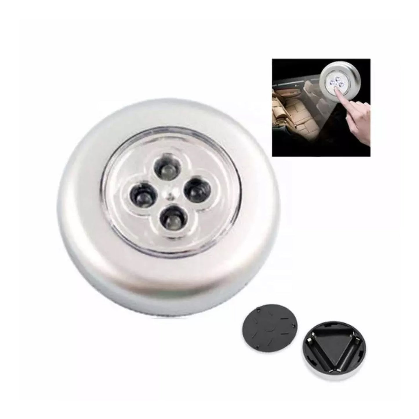 4 LED Battery-Powered Wireless Tap Light - Stick-On Push Lamp for Closets, Cabinets & More - Happy Price - Image 5