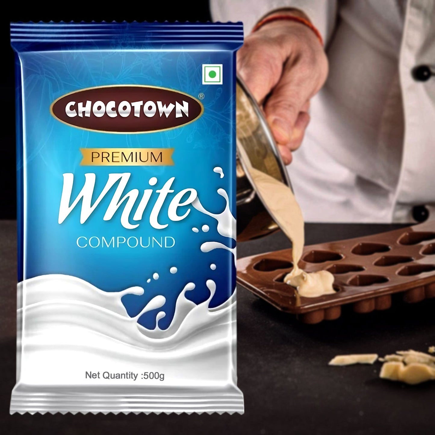Chocotown Premium White Choco Compound Slab 500gm - Happy Price - Image 3