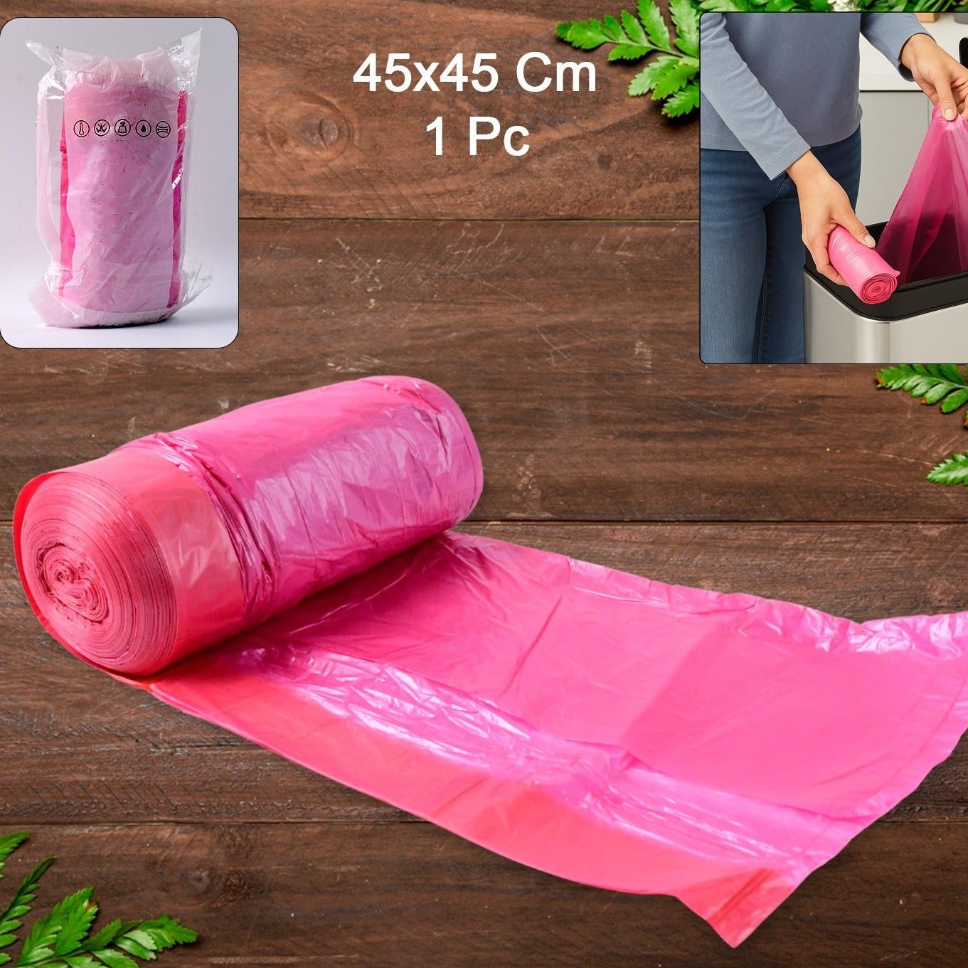Garbage Bags Roll 45 x 45 cm (1 Piece, Mixed Colours) - Happy Price - Image 1